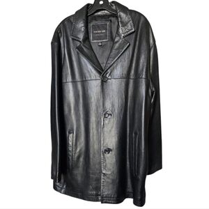 Marc New York Andrew Marc sz XL men Black Buttersoft Leather Car Coat bo…
